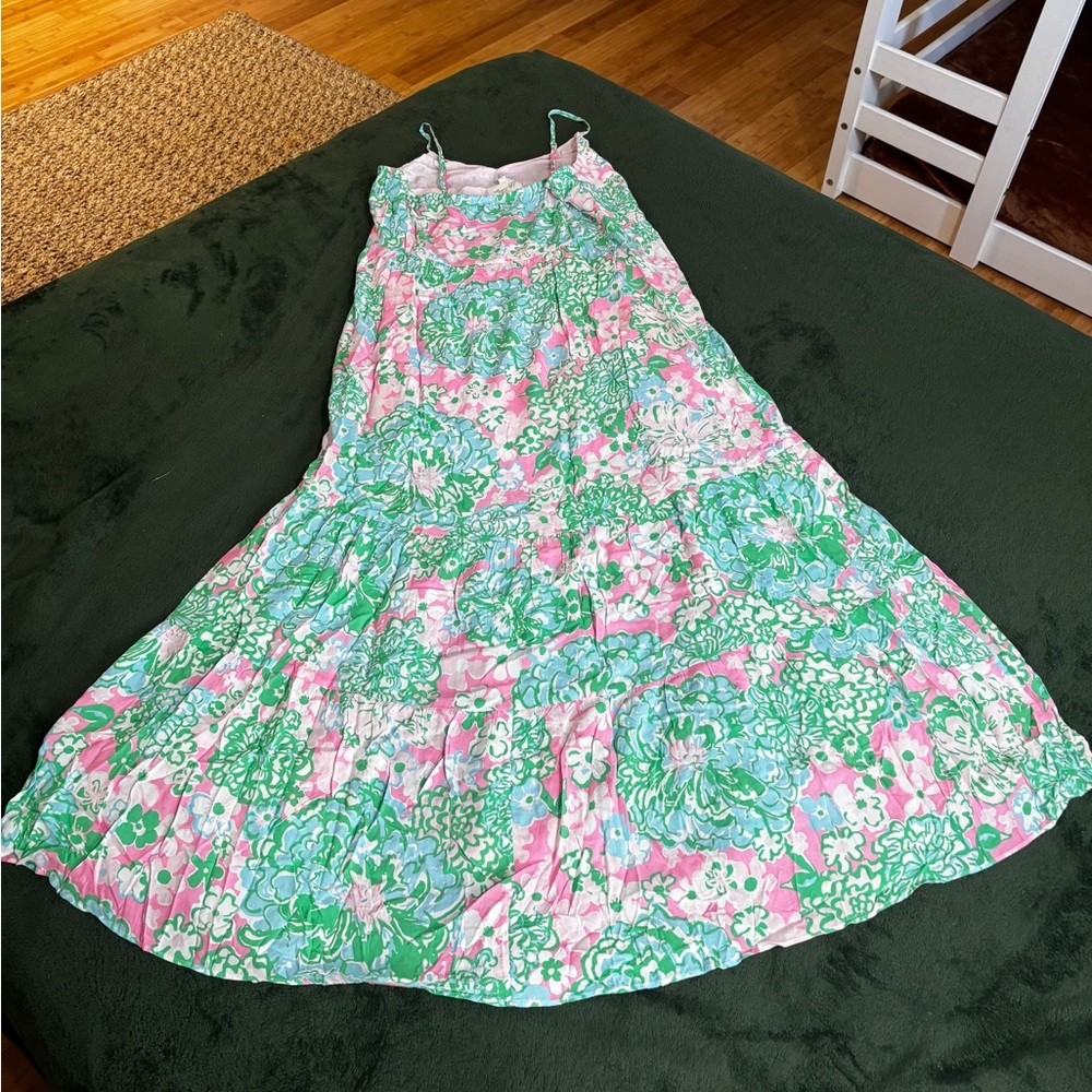 NWT Large Lilly Pulitzer Teresa Maxi Dress Multi Plumes In Bloom - Picture 4 of 5